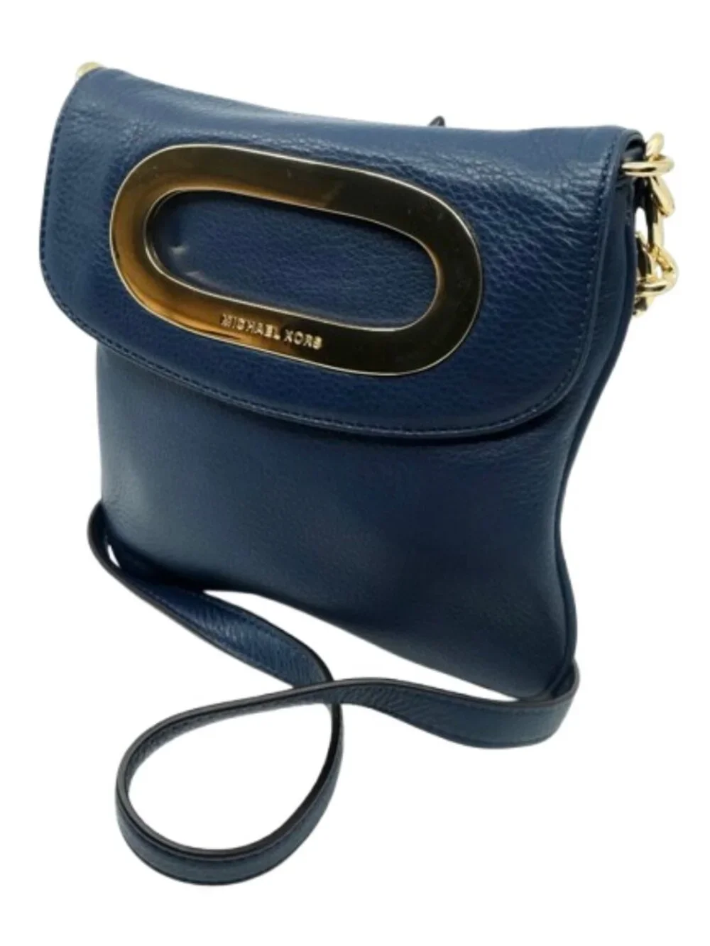MICHAEL KORS~Berkley Top Handle~NAVY BLUE PEBBLED LEATHER CROSSBODY BAG